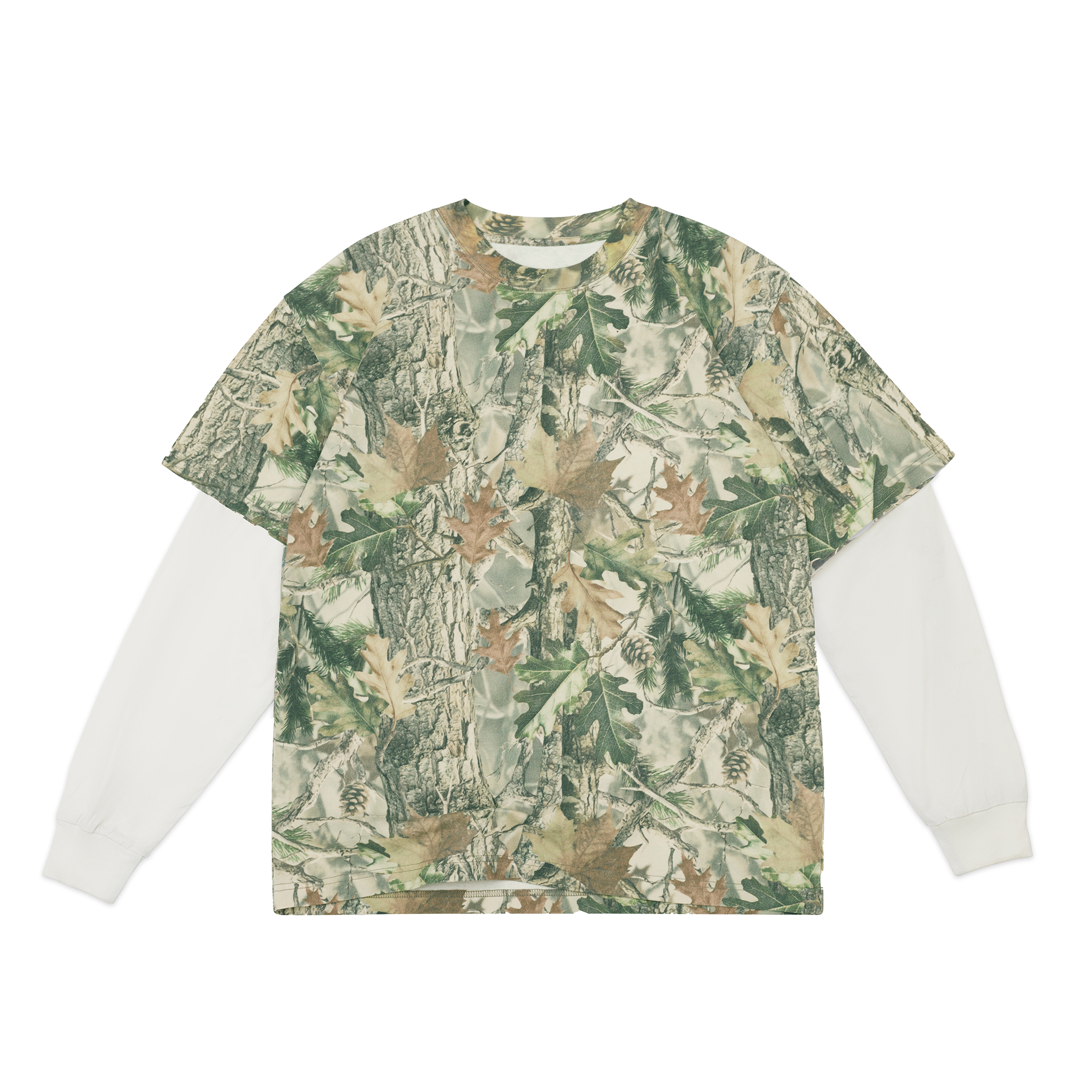 【GATELESS】CAMO LAYERED T Yeezy Season 5 Double-Layered Camouflage L/S T-Shirt
