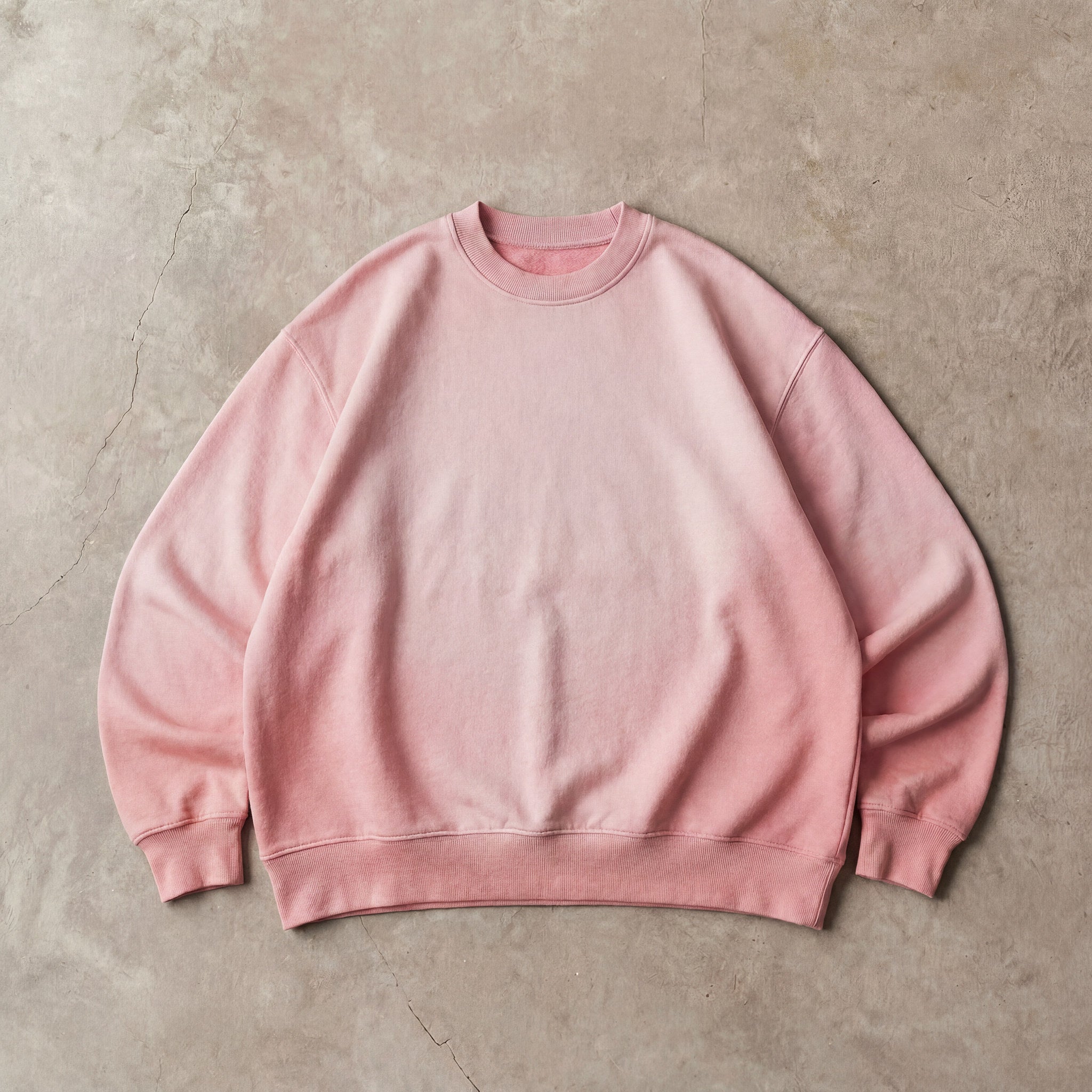 Cotton Collective Potassium Pink 14 oz Special Crew, styled flat lay