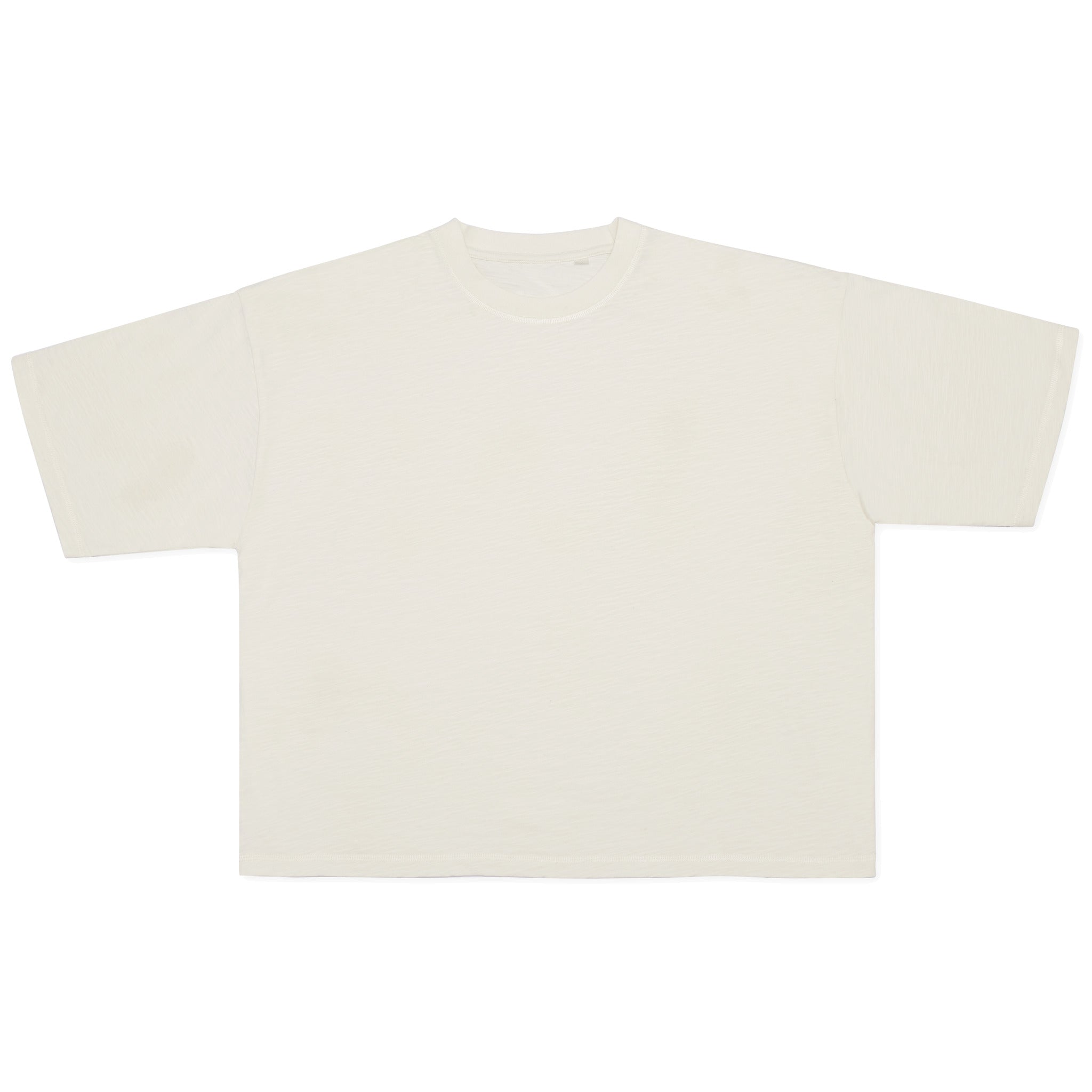 Cotton Collective Slub Bone White Drop Crop S/S Tee 7.0oz, flat lay
