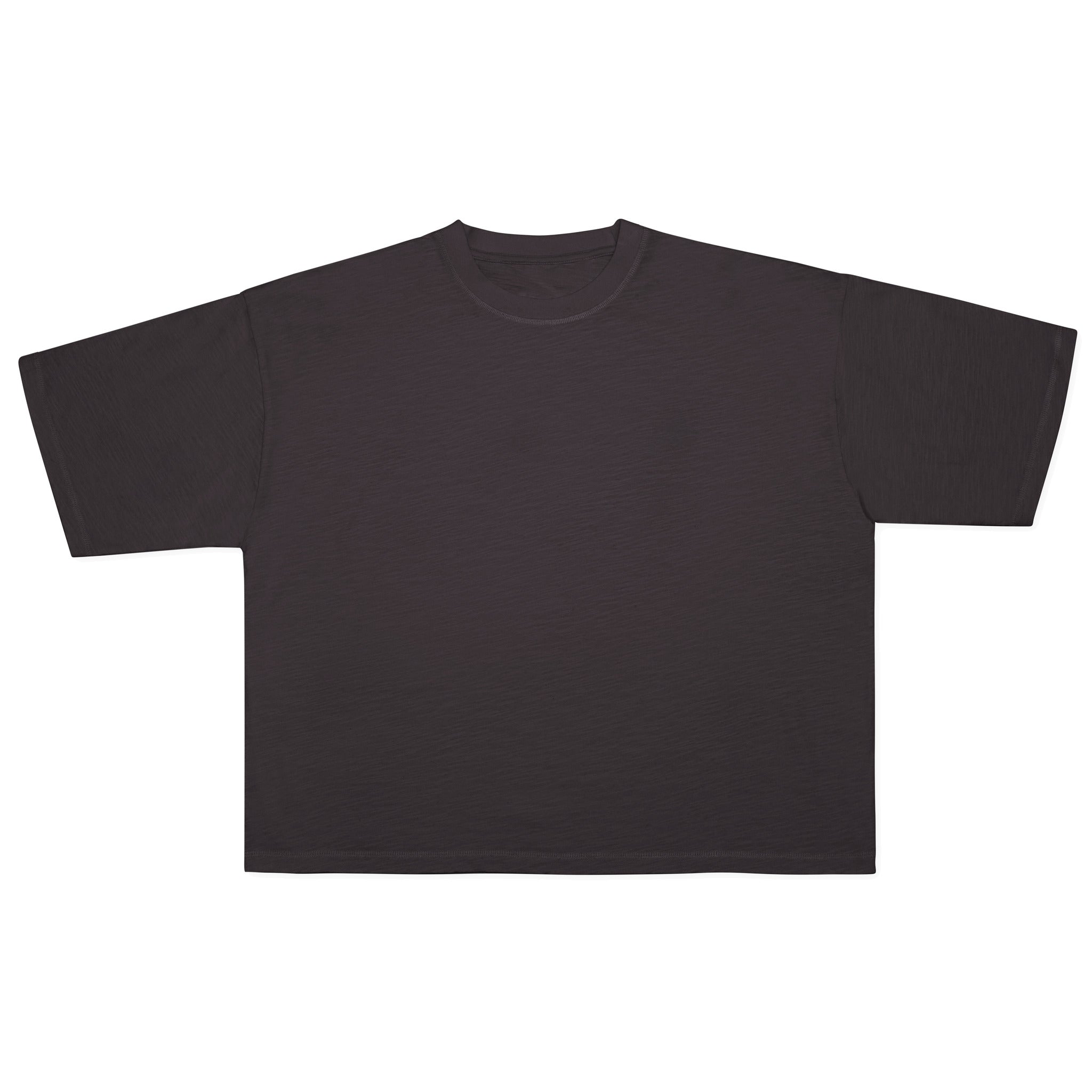 Cotton Collective Slub Pirate Black 7.0 oz Drop Crop S/S Tee, flat lay