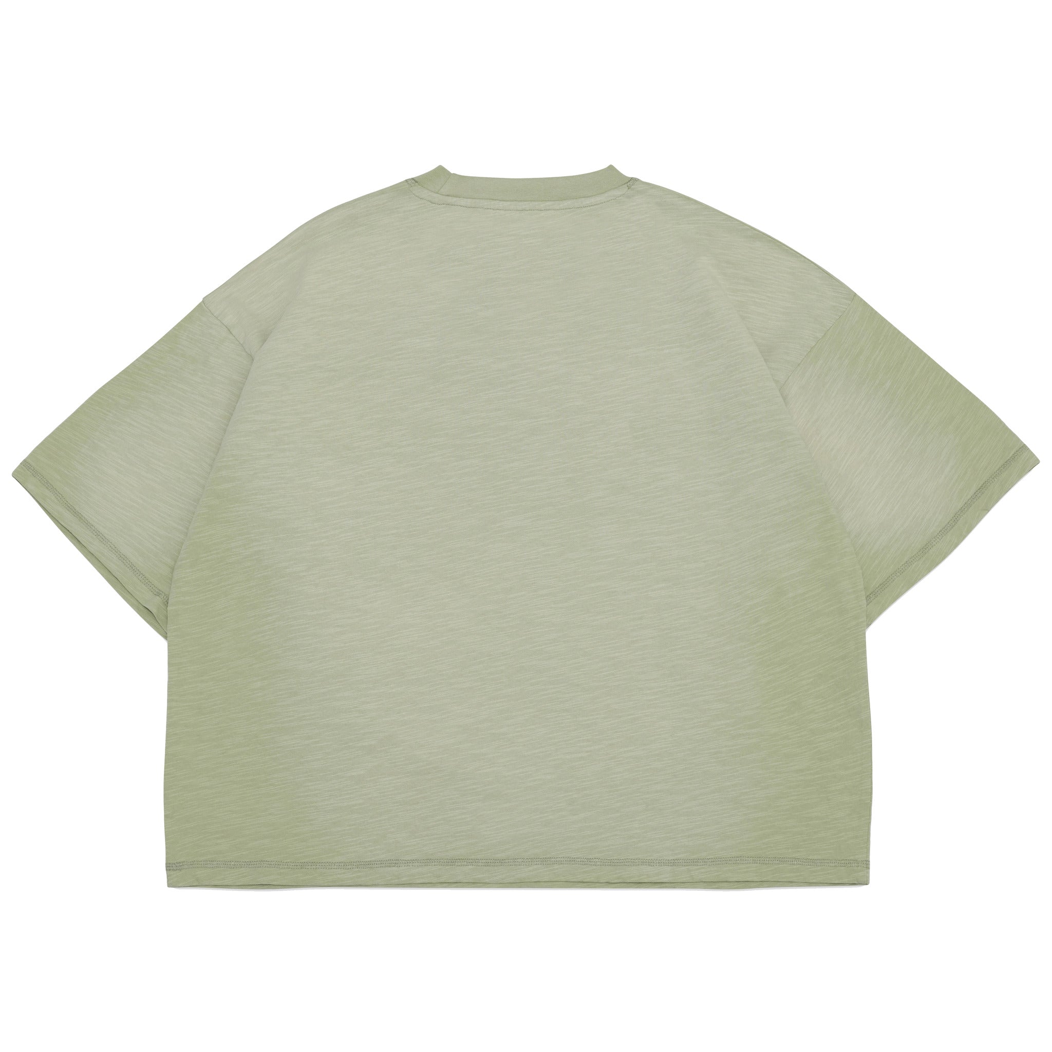 Cotton Collective Slub Vintage Sage 7.0 oz Drop Crop S/S Tee Back View