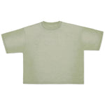 Cotton Collective Slub Vintage Sage 7.0 oz Drop Crop S/S Tee, flat lay