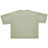 Cotton Collective Slub Vintage Sage 7.0 oz Drop Crop S/S Tee, flat lay