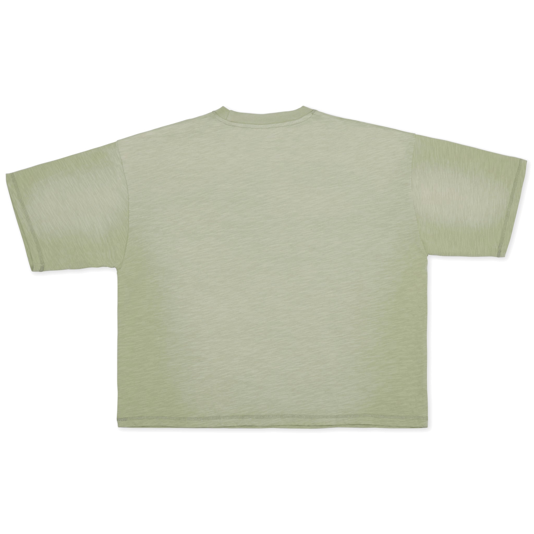 Cotton Collective Slub Vintage Sage 7.0 oz Drop Crop S/S Tee, flat lay
