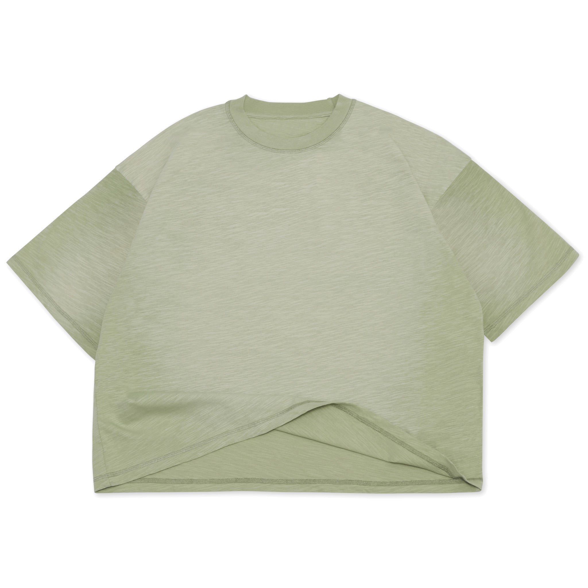 Cotton Collective Slub Vintage Sage 7.0 oz Drop Crop S/S Tee