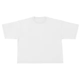 Cotton Collective Blanc White Drop Crop S/S Tee 7.0oz, flat lay