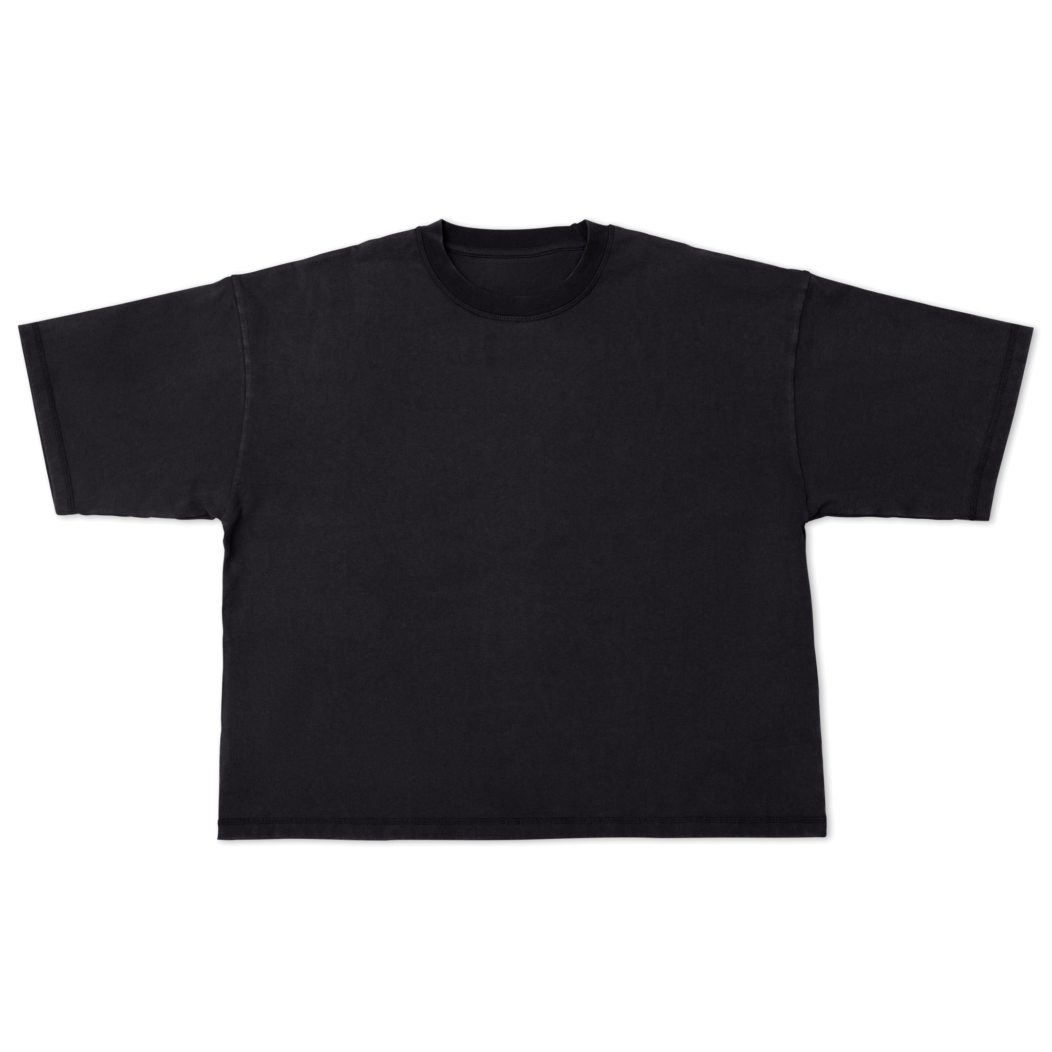 Cotton Collective Limo Black Drop Crop S/S Tee 7.0oz, flat lay