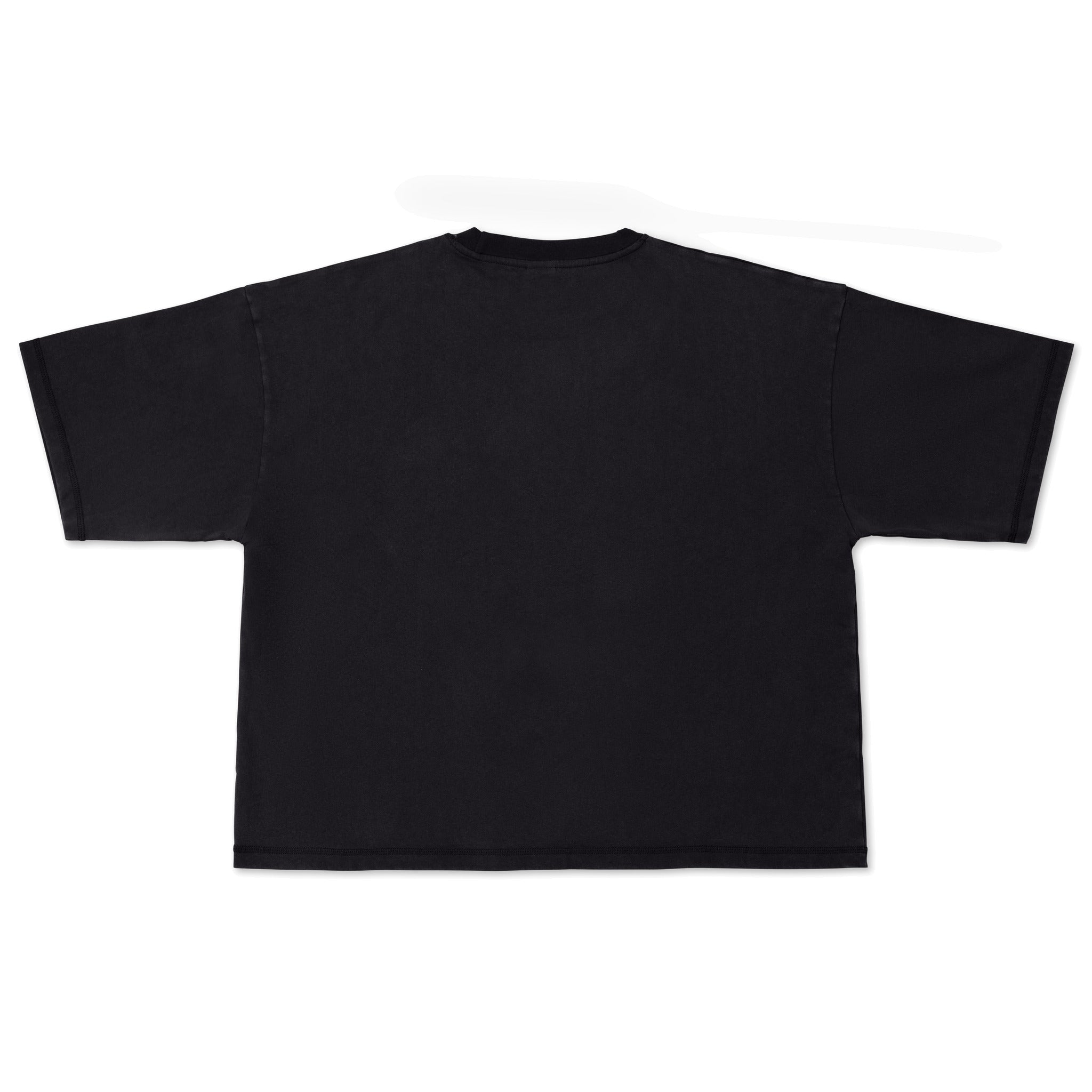 Cotton Collective Limo Black Drop Crop S/S Tee 7.0oz, flat lay