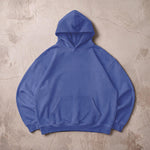 Cotton Collective Vintage Royal 11oz Oversized Hoodie, styled flat lay