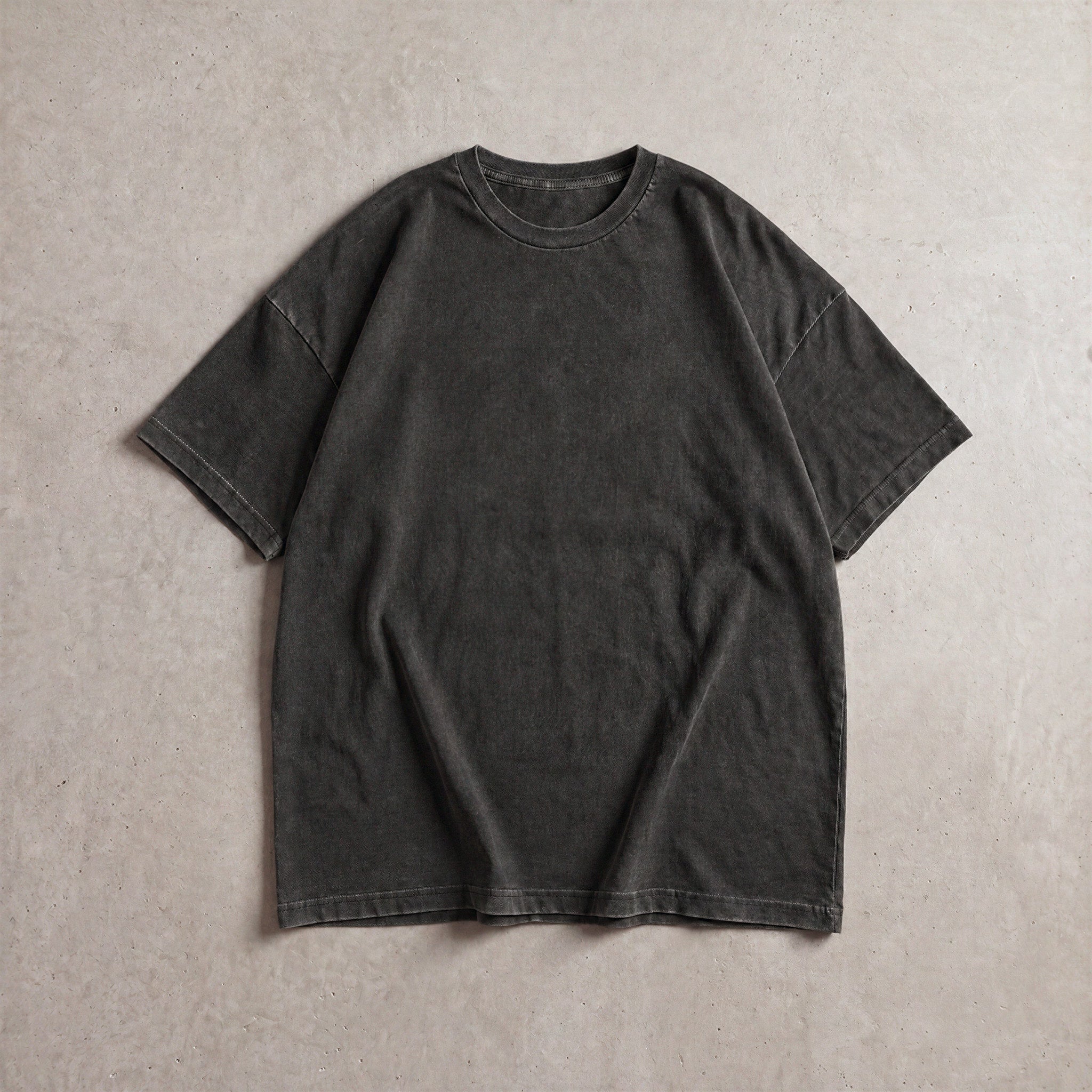Cotton Collective Vintage Black 6.0 oz Tour S/S Tee, styled flat lay