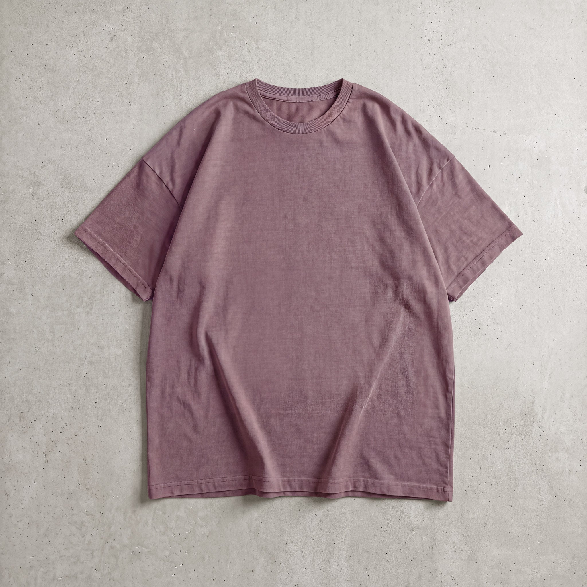 Cotton Collective Vintage Berry 6.0 oz Tour S/S Tee, styled flat lay