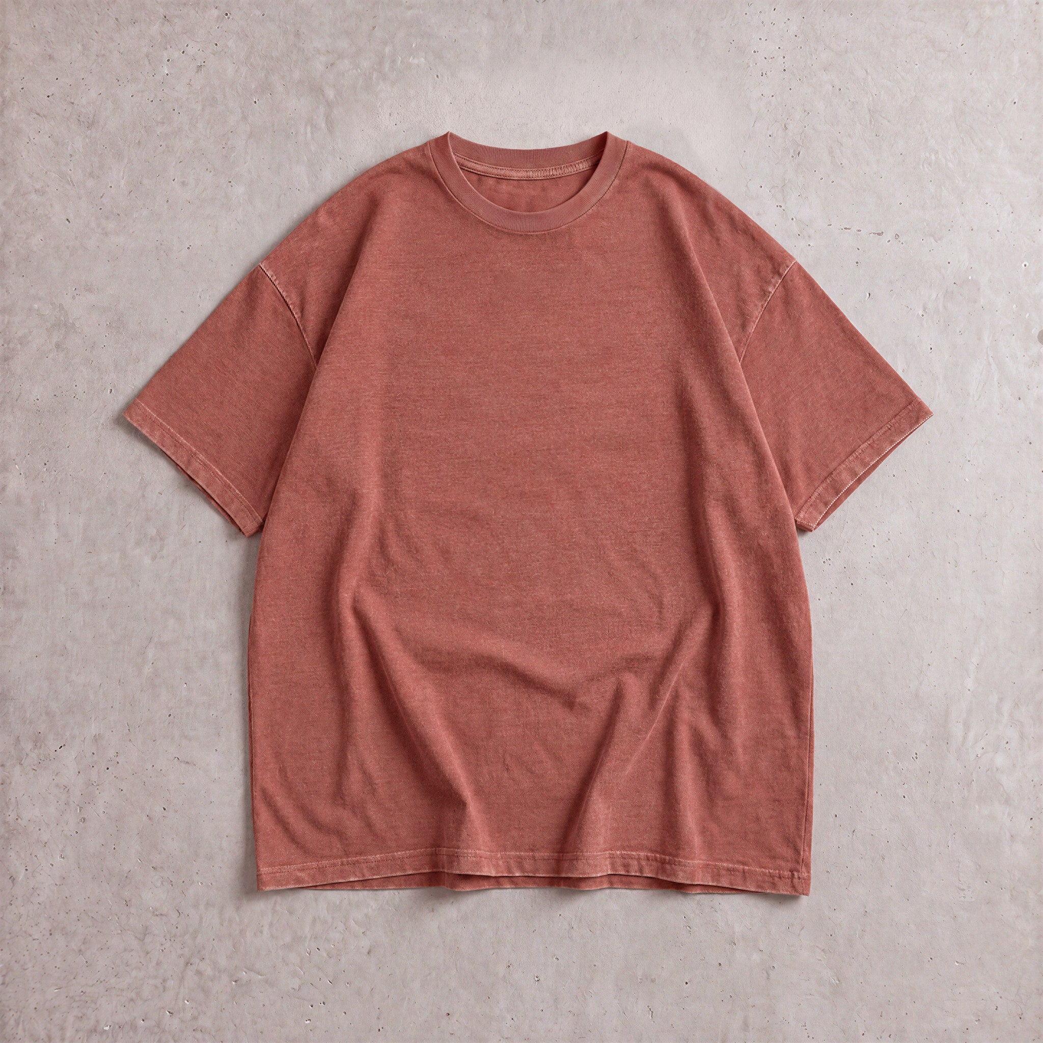 Cotton Collective Vintage Crimson 6.0 oz Tour S/S Tee, styled flat lay