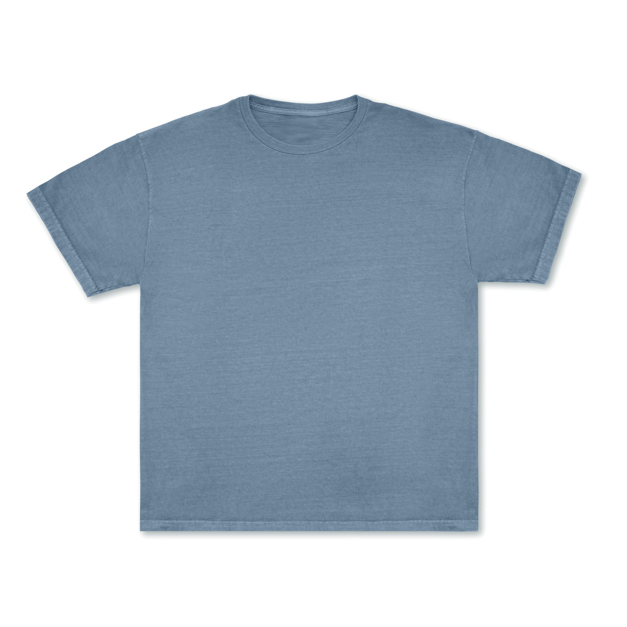 Cotton Collective Vintage Jean Blue 6.0 oz Tour S/S Tee, flat lay