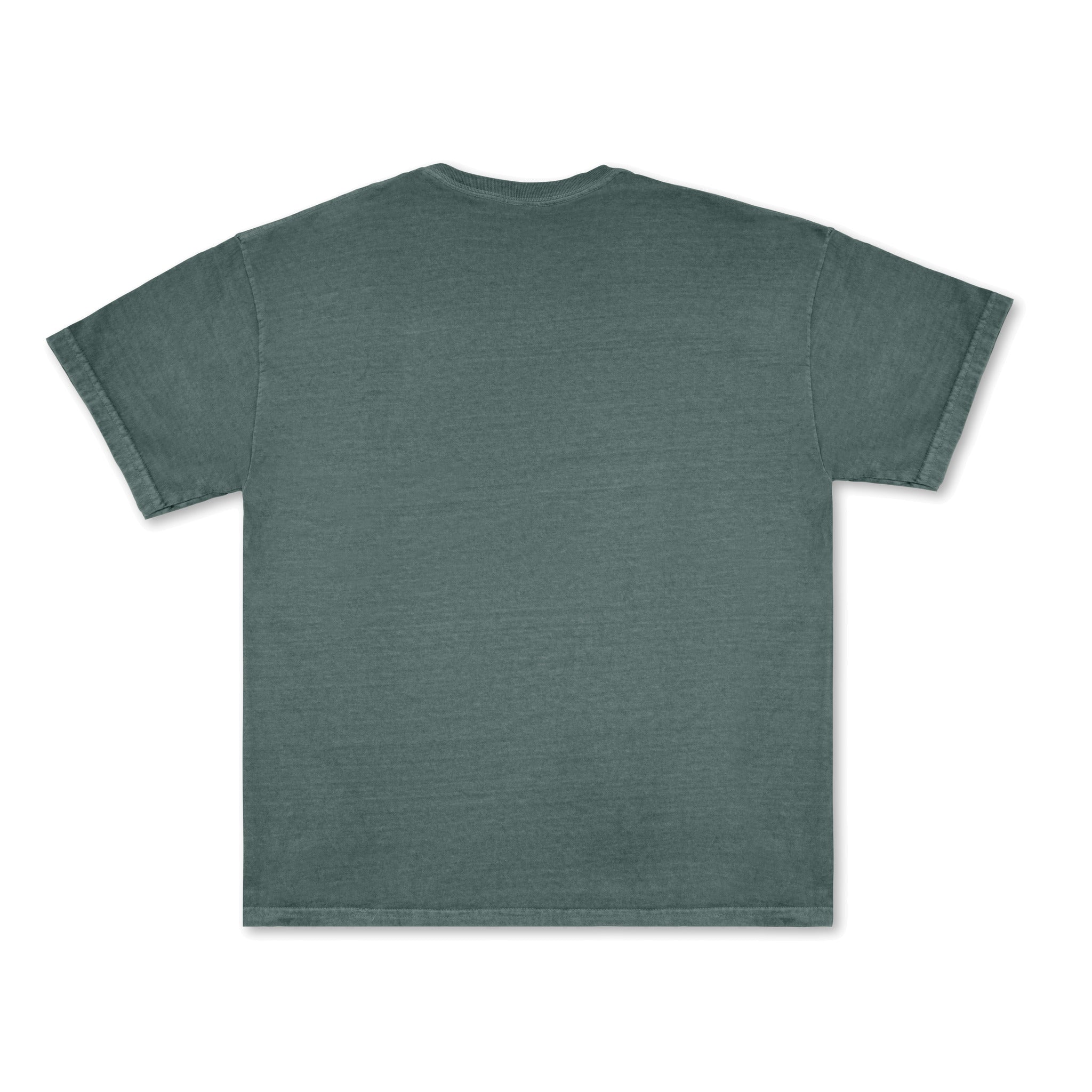 Cotton Collective Vintage Spruce Green 6.0 oz Tour S/S Tee, flat lay