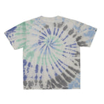 Cotton Collective Spiral Blue Gray Green Tour S/S Tee 6.0oz, flat lay