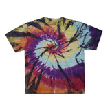 Cotton Collective Spiral Black Rainbow II Tour S/S Tee 6.0oz, flat lay