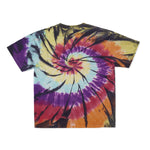 Cotton Collective Spiral Black Rainbow II Tour S/S Tee 6.0oz, flat lay
