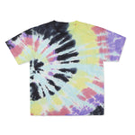 Cotton Collective Spiral Black Rainbow Tour S/S Tee 6.0oz, flat lay