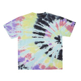 Cotton Collective Spiral Black Rainbow Tour S/S Tee 6.0oz, flat lay