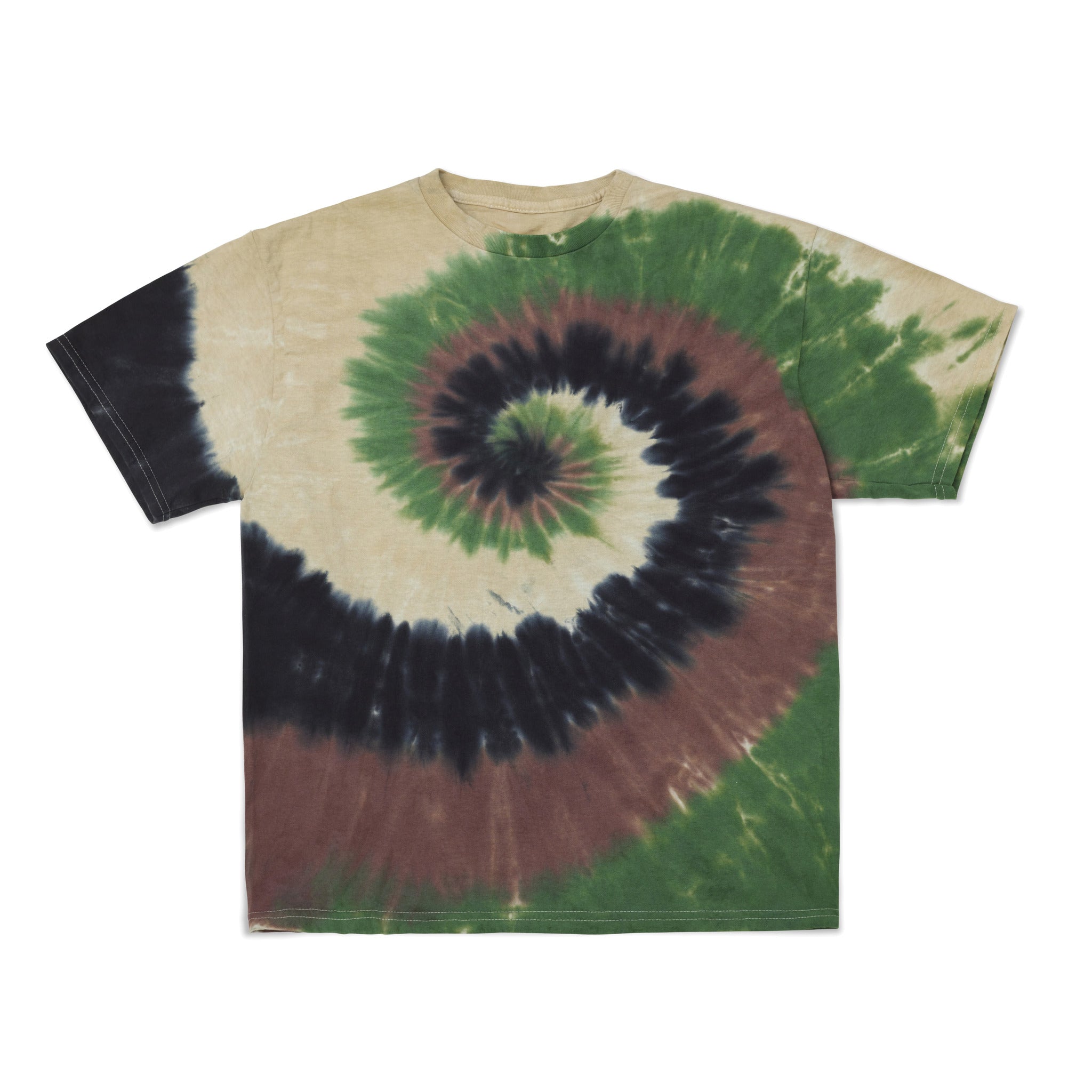 Cotton Collective Spiral Camo Tour S/S Tee 6.0oz, flat lay