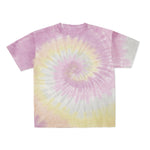 Cotton Collective Spiral Pink Yellow Tour S/S Tee 6.0oz, flat lay