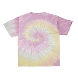 Cotton Collective Spiral Pink Yellow Tour S/S Tee 6.0oz, flat lay