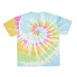 Cotton Collective Spiral Rainbow Pastel Tour S/S Tee 6.0oz, flat lay
