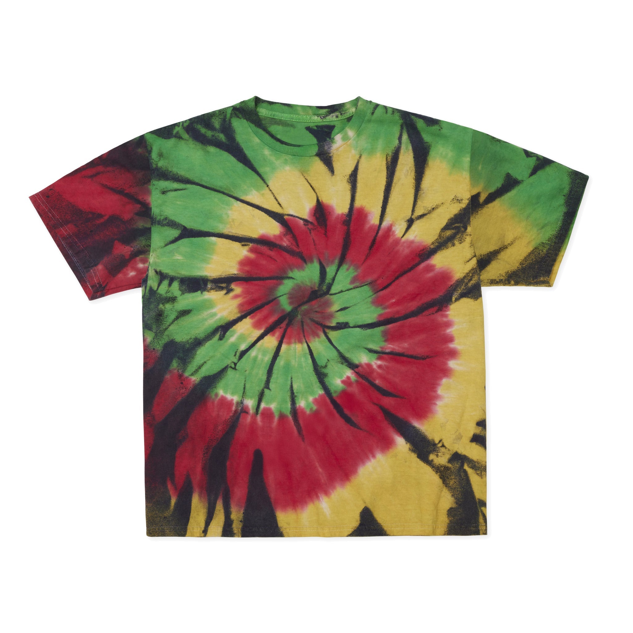 Cotton Collective Spiral Rasta Tour S/S Tee 6.0oz, flat lay