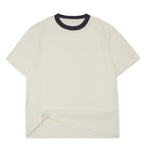 Cotton Collective Ringer Cream Navy 7.5 oz Oversized Box S/S Tee
