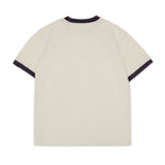 Cotton Collective Slub Cream Navy 6.5oz Daily Short Sleeve Tee Back View