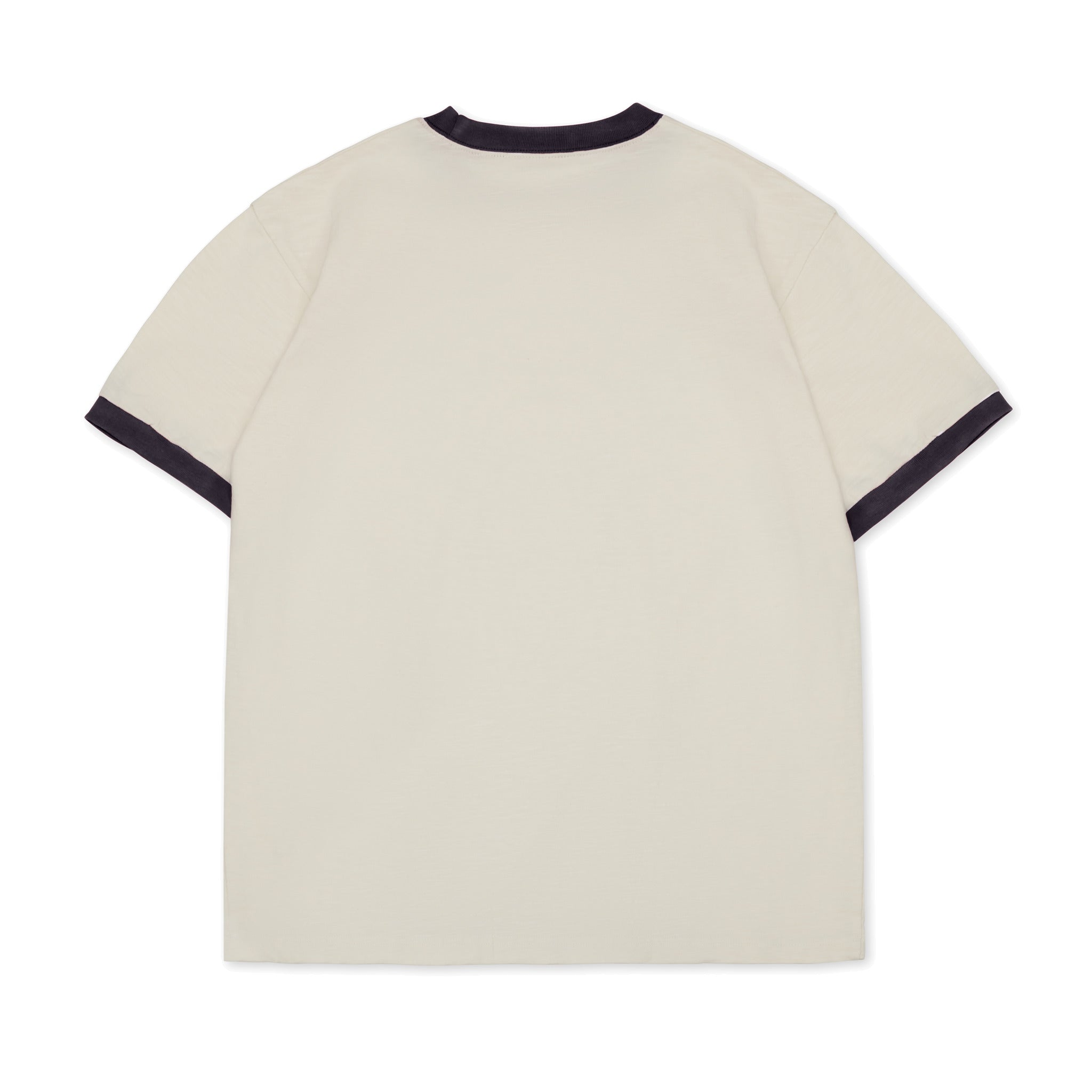 Cotton Collective Slub Cream Navy 6.5oz Daily Short Sleeve Tee Back View