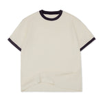 Cotton Collective Slub Cream Navy 6.5oz Daily Short Sleeve Tee