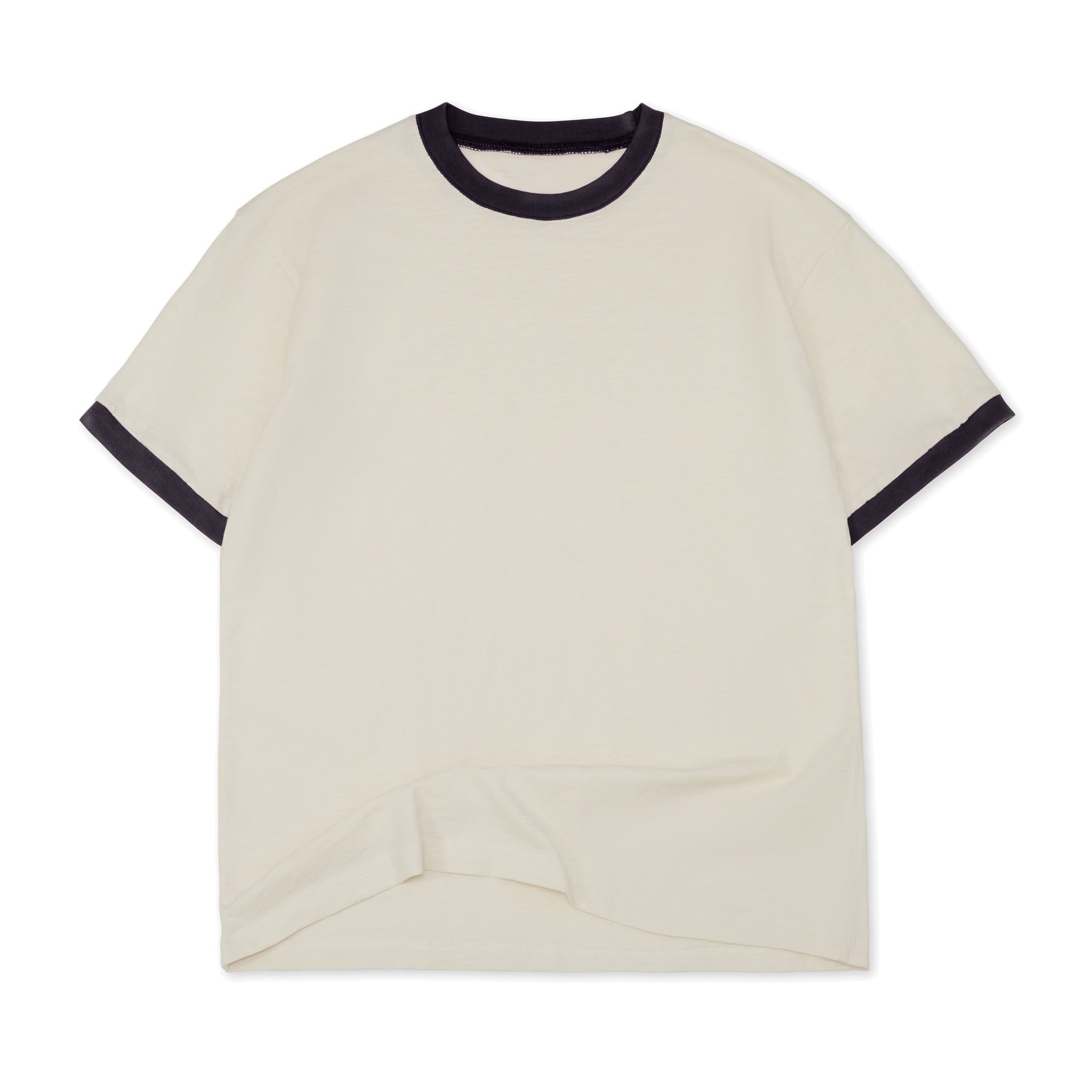 Cotton Collective Slub Cream Navy 6.5oz Daily Short Sleeve Tee