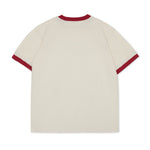 Cotton Collective Slub Cream Red 6.5oz Daily Short Sleeve Tee Back View