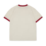 Cotton Collective Slub Cream Red 6.5oz Daily Short Sleeve Tee Back View