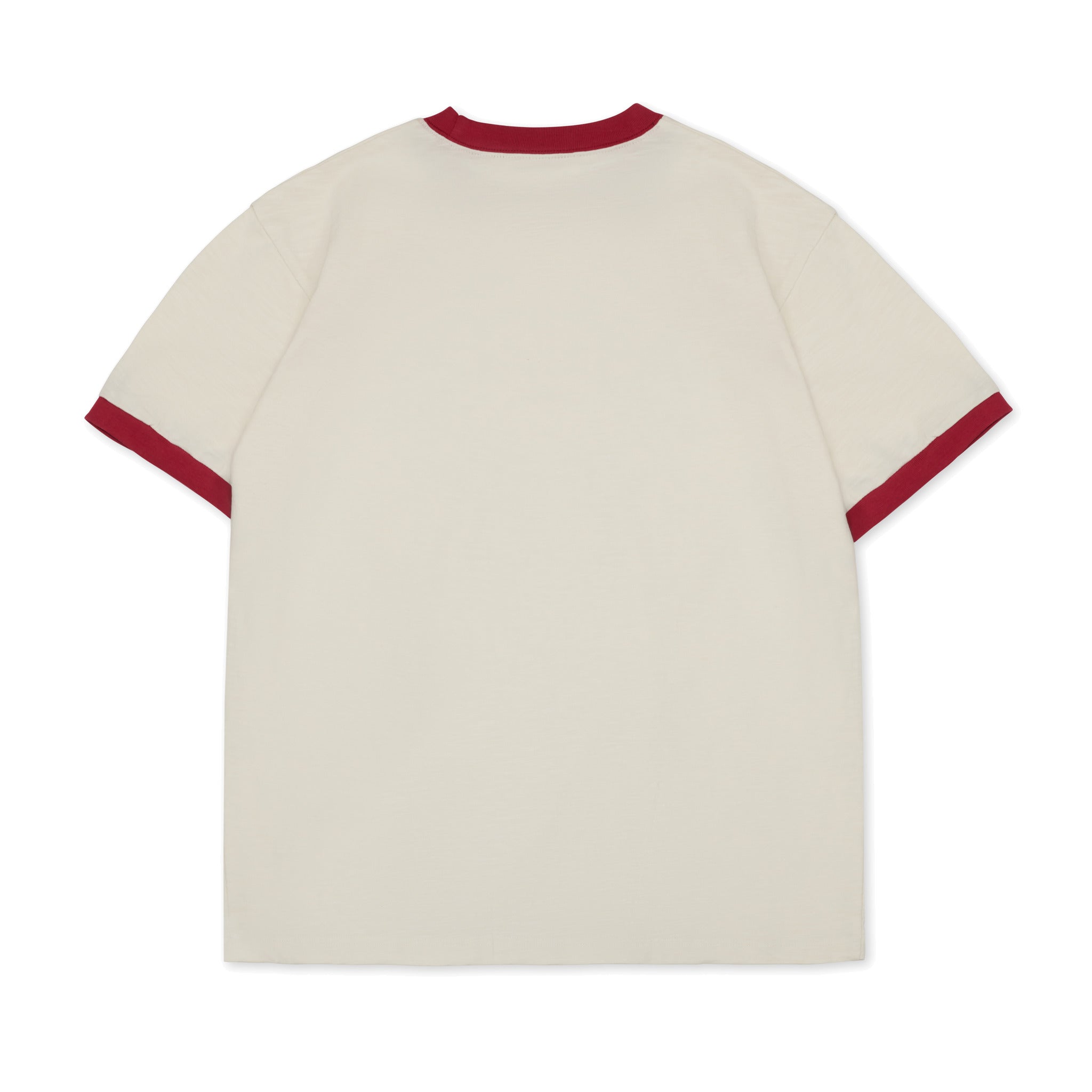 Cotton Collective Slub Cream Red 6.5oz Daily Short Sleeve Tee Back View