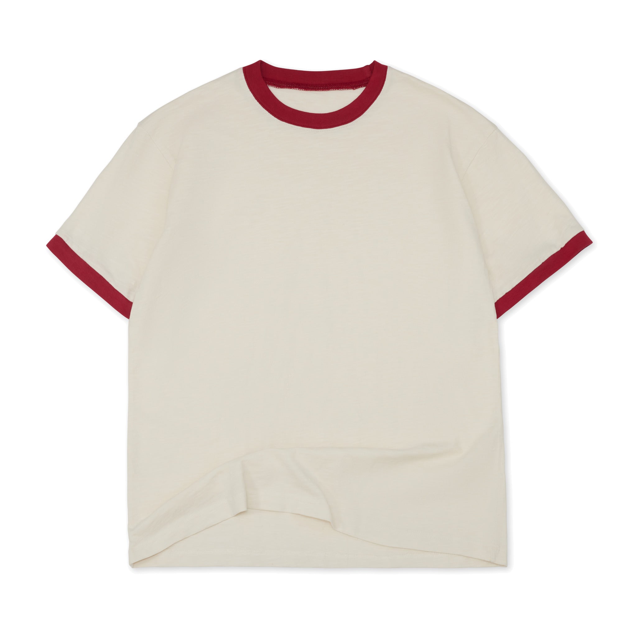 Cotton Collective Slub Cream Red 6.5oz Daily Short Sleeve Tee