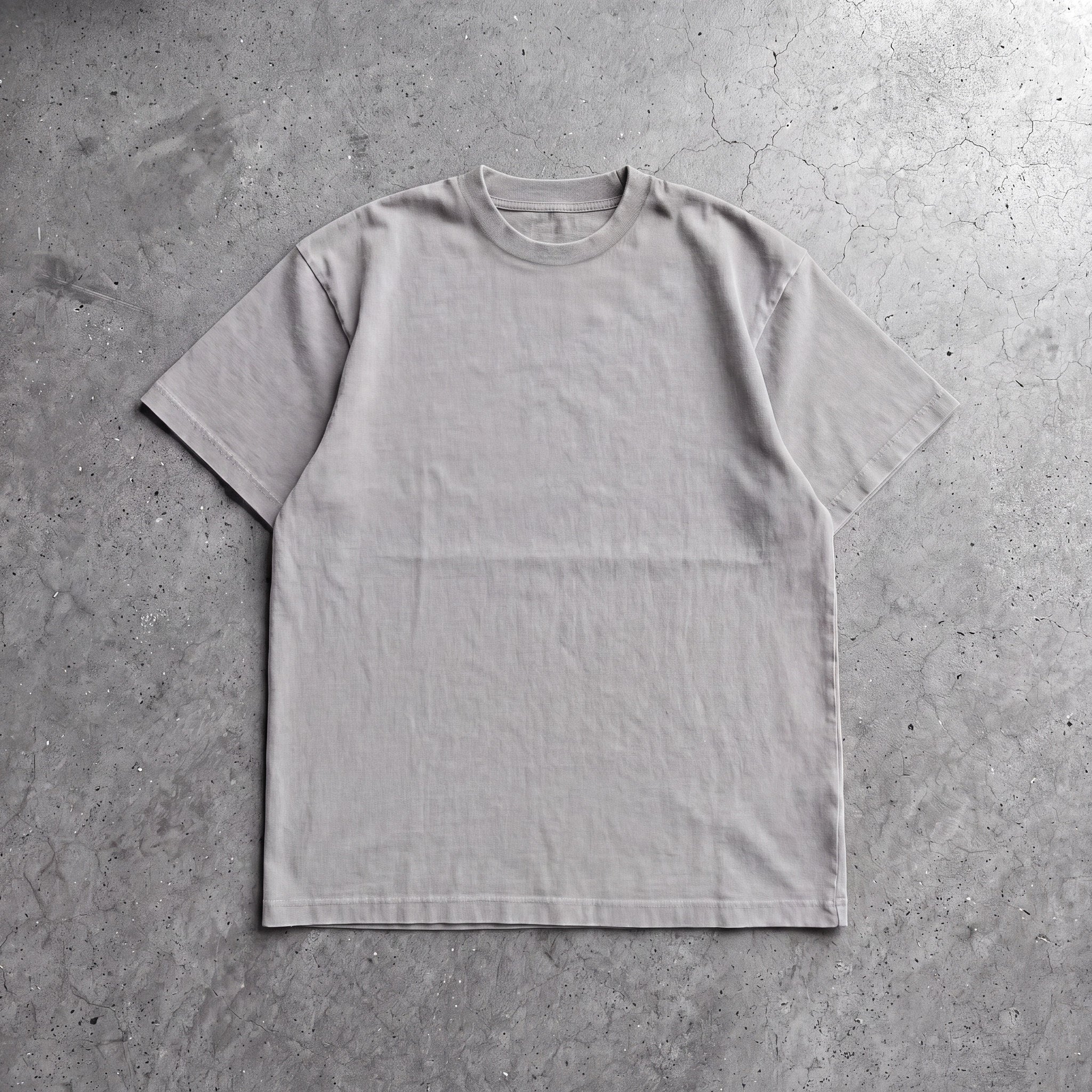 Cotton Collective Vintage Gray 6.5oz Daily Short Sleeve Tee, styled flat lay