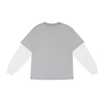 Cotton Collective In Vintage Grey White 7.5oz L/S Oversized Box Back View