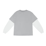 Cotton Collective In Vintage Grey White 7.5oz L/S Oversized Box Back View