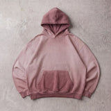 Cotton Collective Blush Oil Wash Special Hoodie 14oz, laid flat on concrete